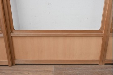 ヴィンテージ建具　昭和後期　秋田杉　温かみのある木味が魅力の雪見障子戸4枚セット　(R-086572)