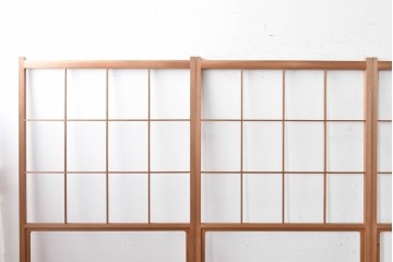 ヴィンテージ建具　昭和後期　秋田杉　温かみのある木味が魅力の雪見障子戸4枚セット　(R-086573)
