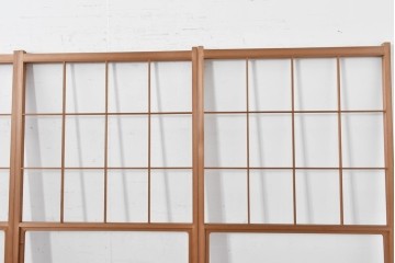 ヴィンテージ建具　昭和後期　秋田杉　温かみのある木味が魅力の雪見障子戸4枚セット　(R-086573)
