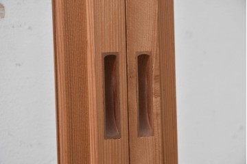 ヴィンテージ建具　昭和後期　秋田杉　温かみのある木味が魅力の雪見障子戸4枚セット　(R-086573)