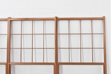 ヴィンテージ建具　昭和後期　秋田杉　温かみのある木味が魅力の雪見障子戸4枚セット　(R-086573)