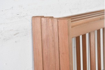 ヴィンテージ建具　昭和後期　秋田杉　温かみのある木味が魅力の雪見障子戸4枚セット　(R-086573)