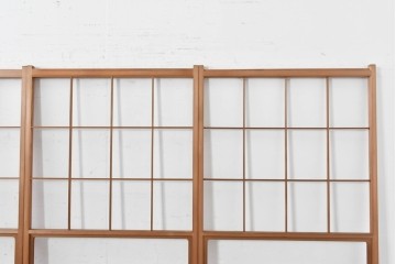 ヴィンテージ建具　昭和後期　秋田杉　温かみのある木味が魅力の雪見障子戸4枚セット　(R-086574)