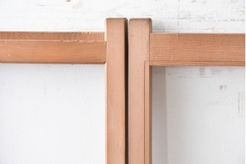 ヴィンテージ建具　昭和後期　秋田杉　温かみのある木味が魅力の雪見障子戸4枚セット　(R-086574)
