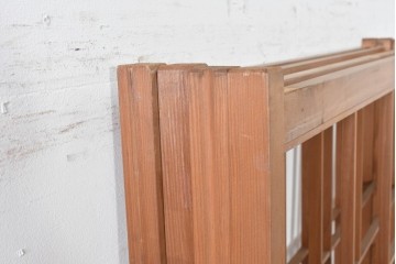 ヴィンテージ建具　昭和後期　秋田杉　温かみのある木味が魅力の雪見障子戸4枚セット　(R-086574)