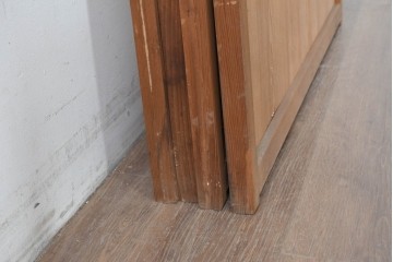 ヴィンテージ建具　昭和後期　秋田杉　温かみのある木味が魅力の雪見障子戸4枚セット　(R-086574)