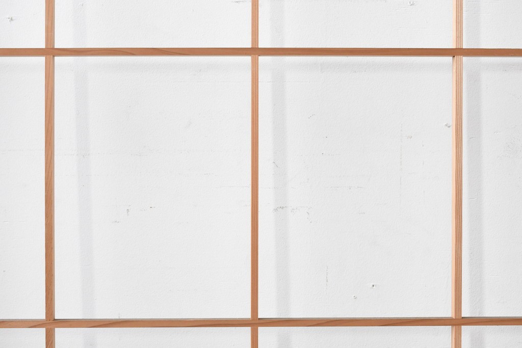 ヴィンテージ建具　昭和後期　秋田杉　温かみのある木味が魅力の雪見障子戸4枚セット　(R-086575)