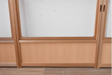 ヴィンテージ建具　昭和後期　秋田杉　温かみのある木味が魅力の雪見障子戸4枚セット　(R-086575)