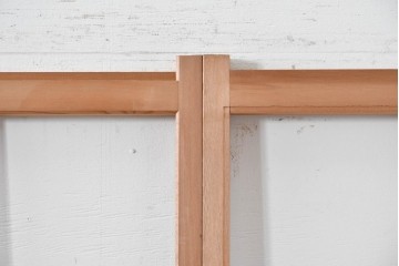 ヴィンテージ建具　昭和後期　明るい木色とすっきりとした格子が魅力の障子戸4枚セット　(R-086578)