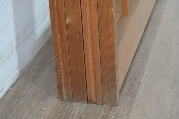 ヴィンテージ建具　昭和後期　明るい木色とすっきりとした格子が魅力の障子戸4枚セット　(R-086578)