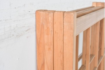 ヴィンテージ建具　昭和後期　明るい木色とすっきりとした格子が魅力の障子戸4枚セット　(R-086579)