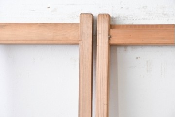 ヴィンテージ建具　昭和後期　明るい木色とすっきりとした格子が魅力の障子戸4枚セット　(R-086580)