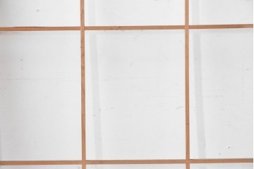 ヴィンテージ建具　昭和後期　明るい木色とすっきりとした格子が魅力の障子戸4枚セット　(R-086580)