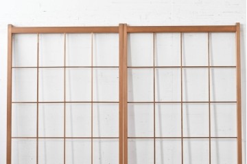 ヴィンテージ建具　昭和後期　シンプルで取り入れやすい障子戸2枚セット　(R-086581)