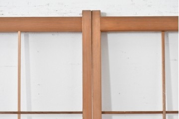 ヴィンテージ建具　昭和後期　シンプルで取り入れやすい障子戸2枚セット　(R-086581)