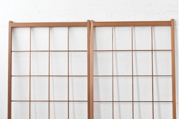ヴィンテージ建具　昭和後期　シンプルで取り入れやすい障子戸2枚セット　(R-086581)