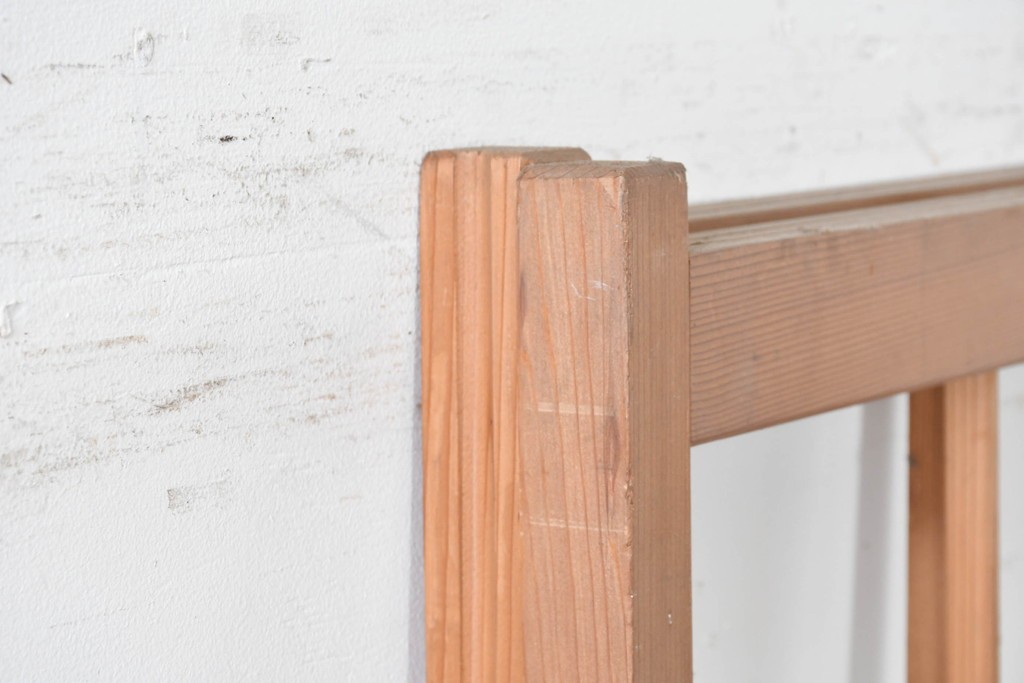 ヴィンテージ建具　昭和後期　シンプルで取り入れやすい障子戸2枚セット　(R-086581)