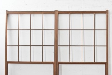 ヴィンテージ建具　昭和後期　シンプルな升目デザインの障子戸2枚セット　(R-086582)