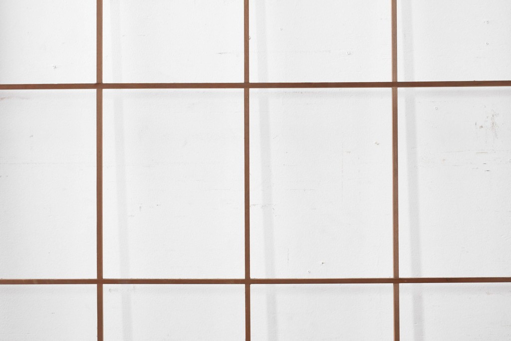 ヴィンテージ建具　昭和後期　シンプルな升目デザインの障子戸2枚セット　(R-086582)