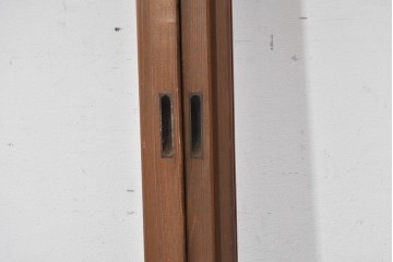 ヴィンテージ建具　昭和後期　シンプルな升目デザインの障子戸2枚セット　(R-086582)