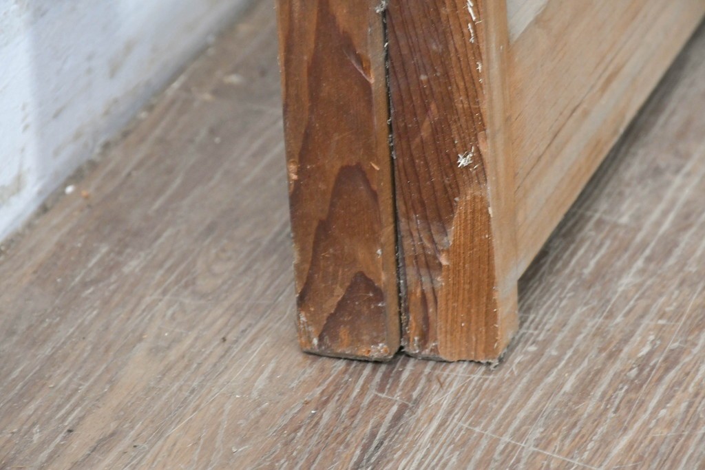 ヴィンテージ建具　昭和後期　シンプルな升目デザインの障子戸2枚セット　(R-086582)