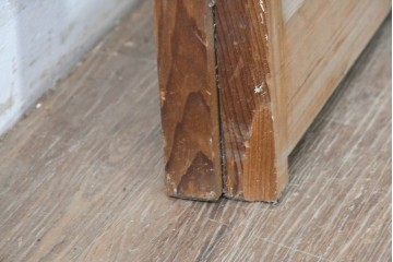 ヴィンテージ建具　昭和後期　シンプルな升目デザインの障子戸2枚セット　(R-086582)