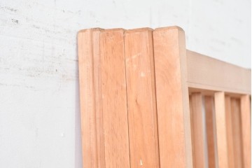 ヴィンテージ建具　昭和後期　明るい木色とすっきりとした格子が魅力の擦り上げ雪見障子戸4枚セット　(R-086591)