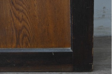 アンティーク建具　昭和初期　大正ロマン　繊細な模様が浮かぶプレスガラス入りの木製ドア1枚　(R-086593)