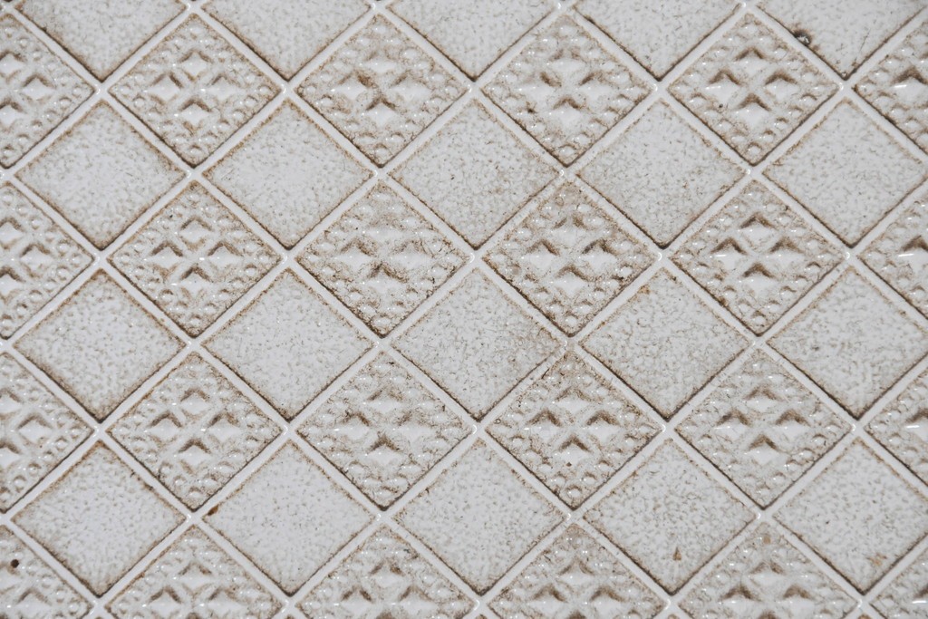 アンティーク建具　昭和初期　大正ロマン　繊細な模様が浮かぶプレスガラス入りの木製ドア1枚　(R-086593)