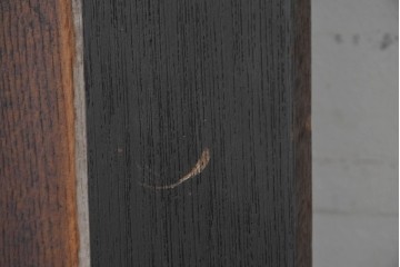 アンティーク建具　昭和初期　大正ロマン　繊細な模様が浮かぶプレスガラス入りの木製ドア1枚　(R-086593)