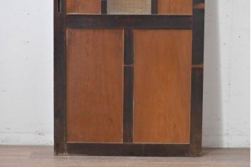 アンティーク建具　昭和初期　大正ロマン　異なる木色のコントラストが目を引く引き戸1枚　(R-086594)