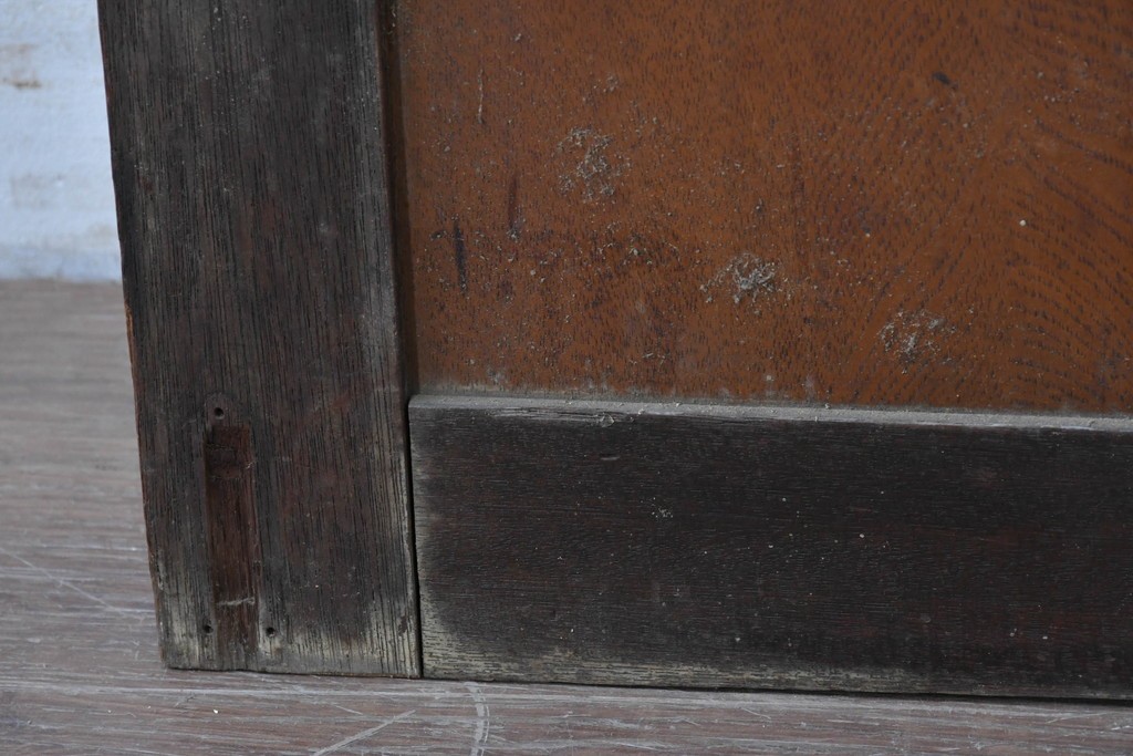 アンティーク建具　昭和初期　大正ロマン　異なる木色のコントラストが目を引く引き戸1枚　(R-086594)