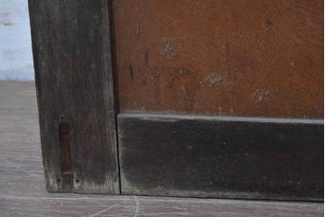 アンティーク建具　昭和初期　大正ロマン　異なる木色のコントラストが目を引く引き戸1枚　(R-086594)