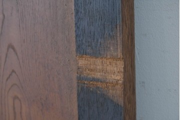 アンティーク建具　昭和初期　大正ロマン　異なる木色のコントラストが目を引く引き戸1枚　(R-086594)