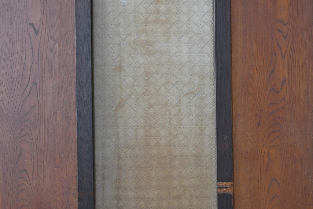 アンティーク建具　昭和初期　大正ロマン　異なる木色のコントラストが目を引く引き戸1枚　(R-086594)