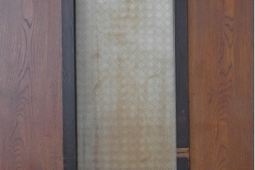 アンティーク建具　昭和初期　大正ロマン　異なる木色のコントラストが目を引く引き戸1枚　(R-086594)