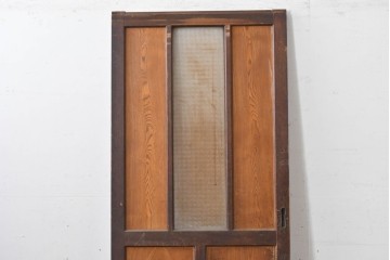 アンティーク建具　昭和初期　大正ロマン　異なる木色のコントラストが目を引く引き戸1枚　(R-086594)