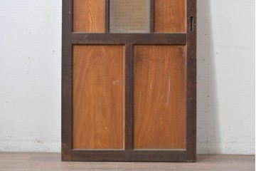 アンティーク建具　昭和初期　大正ロマン　異なる木色のコントラストが目を引く引き戸1枚　(R-086594)