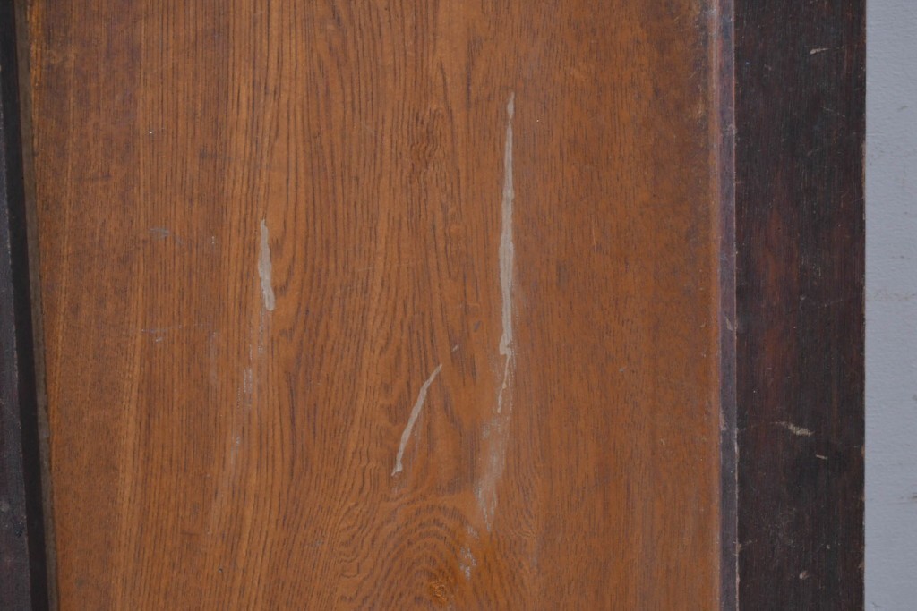 アンティーク建具　昭和初期　大正ロマン　異なる木色のコントラストが目を引く引き戸1枚　(R-086594)