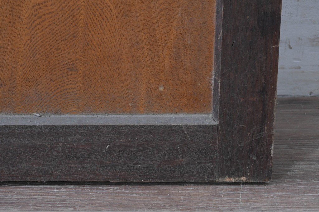 アンティーク建具　昭和初期　大正ロマン　異なる木色のコントラストが目を引く引き戸1枚　(R-086594)