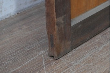 アンティーク建具　昭和初期　大正ロマン　異なる木色のコントラストが目を引く引き戸1枚　(R-086594)