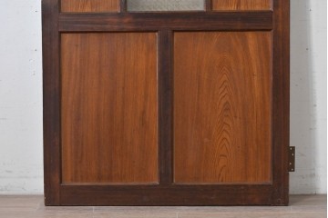アンティーク建具　昭和初期　大正ロマン　異なる木色のコントラストが目を引くドア1枚　(R-086595)