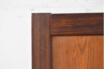 アンティーク建具　昭和初期　大正ロマン　異なる木色のコントラストが目を引くドア1枚　(R-086595)