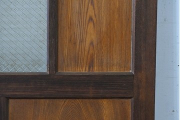アンティーク建具　昭和初期　大正ロマン　異なる木色のコントラストが目を引くドア1枚　(R-086595)