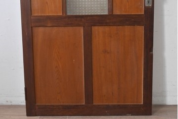 アンティーク建具　昭和初期　大正ロマン　異なる木色のコントラストが目を引くドア1枚　(R-086595)