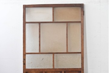 アンティーク建具　大正から昭和初期　大正ロマン　素朴な木味が魅力のガラス扉1枚　(R-086596)