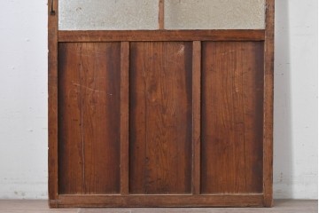 アンティーク建具　大正から昭和初期　大正ロマン　素朴な木味が魅力のガラス扉1枚　(R-086596)