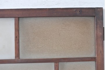 アンティーク建具　大正から昭和初期　大正ロマン　素朴な木味が魅力のガラス扉1枚　(R-086596)