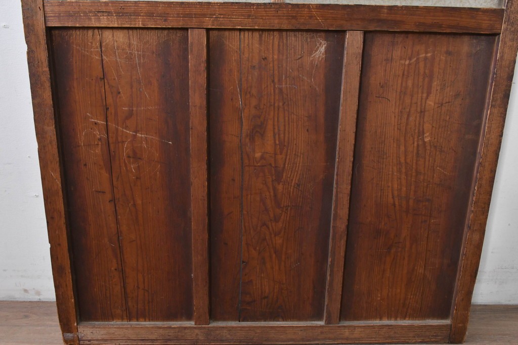 アンティーク建具　大正から昭和初期　大正ロマン　素朴な木味が魅力のガラス扉1枚　(R-086596)