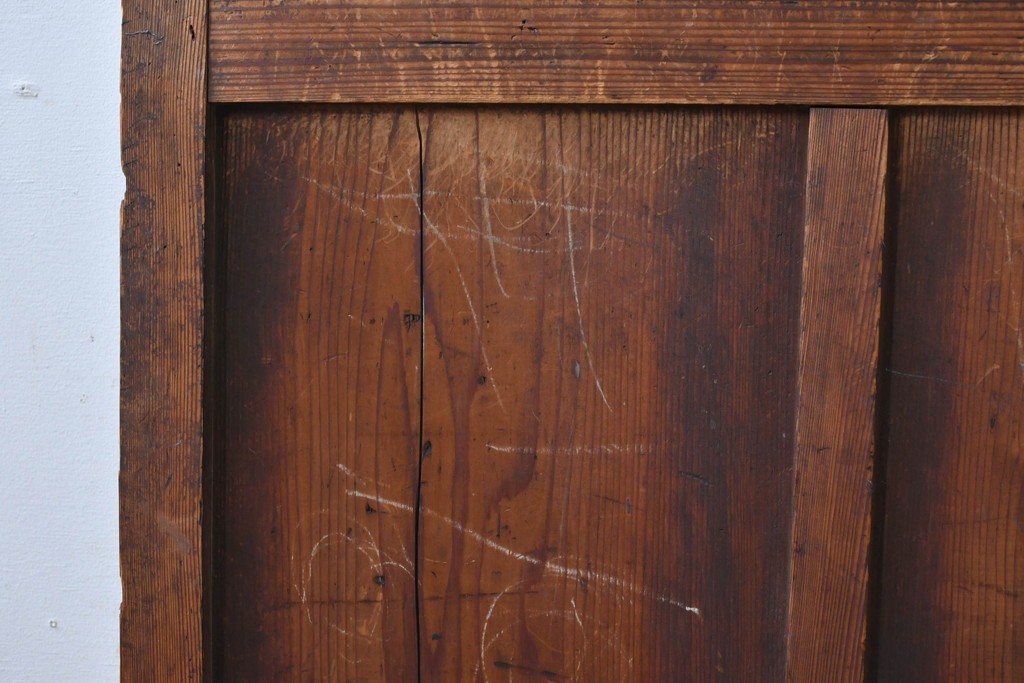 アンティーク建具　大正から昭和初期　大正ロマン　素朴な木味が魅力のガラス扉1枚　(R-086596)